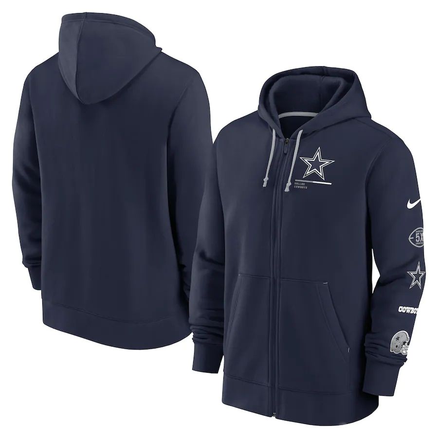 Men Dallas Cowboys nike navy surrey full zip hoodie->baltimore ravens->NFL Jersey